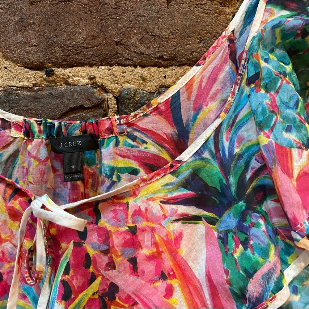 J.Crew Ruffle Top in Ratti Painted Pineapple - Picture 3 of 5